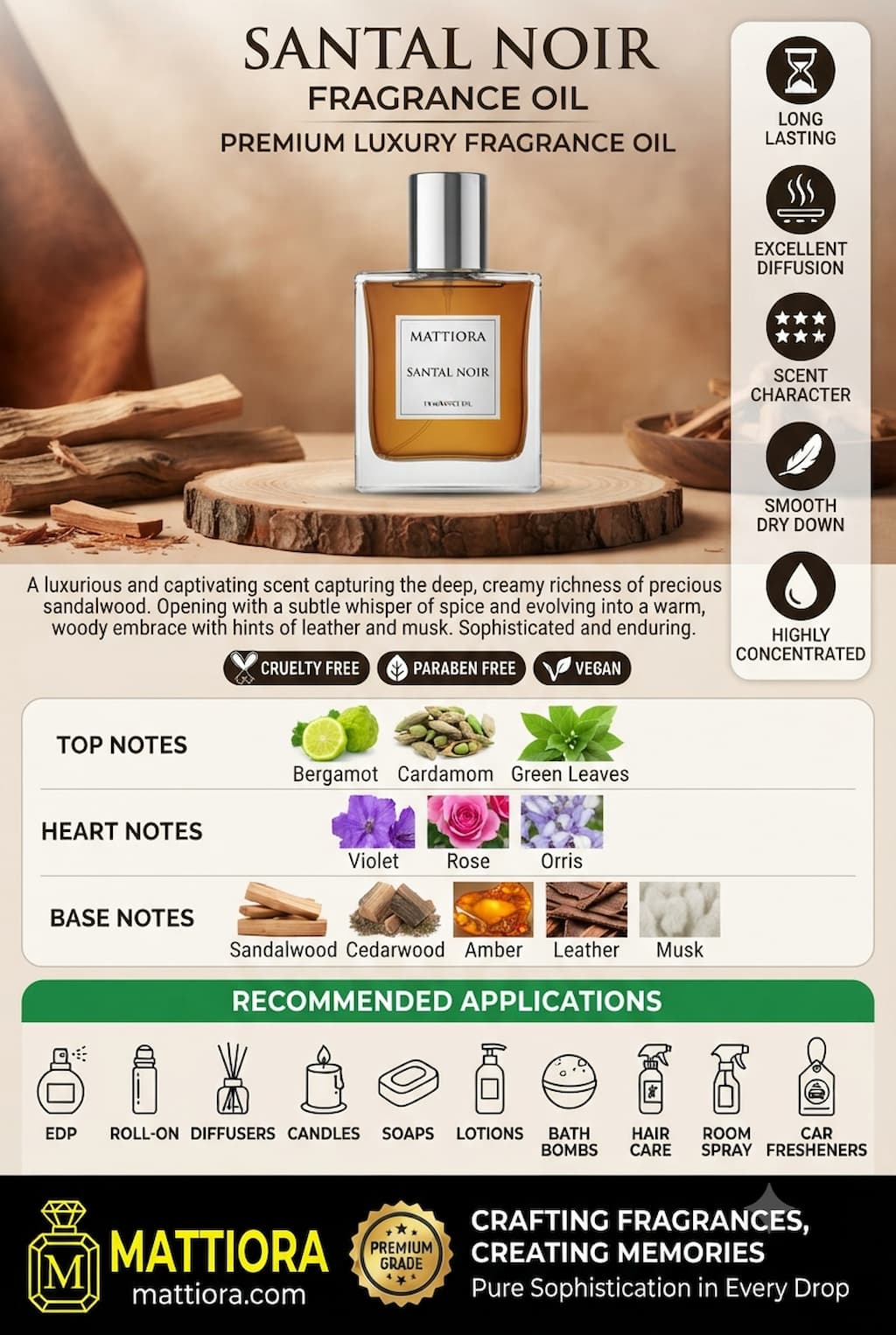 Santal Noir Premium Luxury Fragrance Oil | Mattiora  • Premium Inspired Fragrance Oils