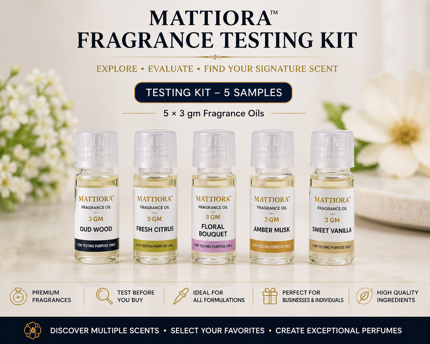 Mattiora™ Fragrance Testing Kit Indian Oils 